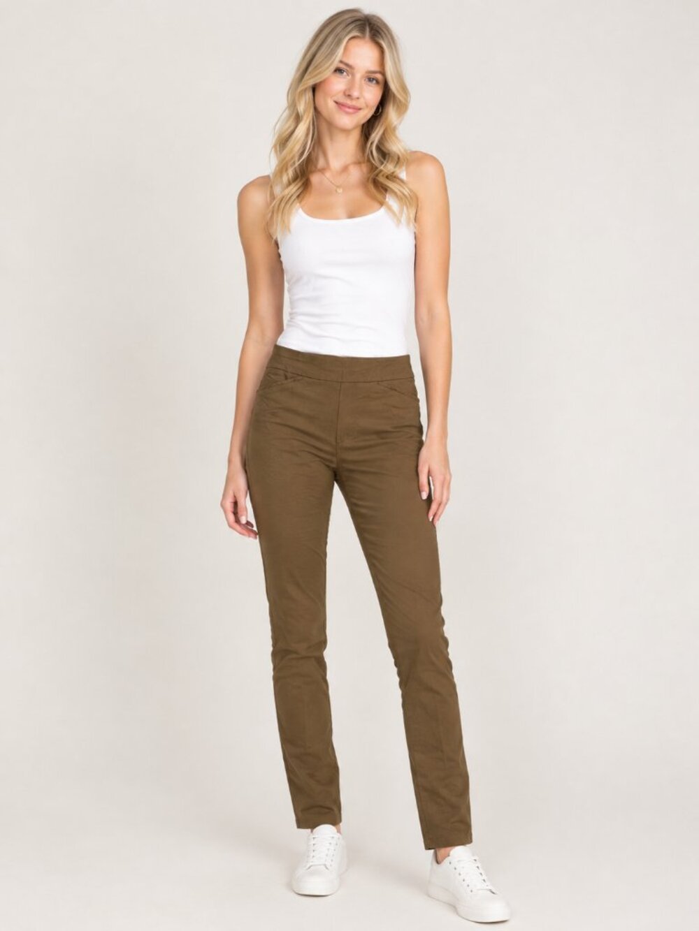 2/$30 Chico's Fabulously Slimming Stretch Skinny Pant Mid Rise Brown 00 #A4885